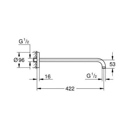 Кронштейн для верхнего душа Grohe Rainshower 26146000 - купить в Москве по низкой цене в интернет-магазине с доставкой по всей России | HITsant Кронштейн для верхнего душа Grohe Rainshower 26146000