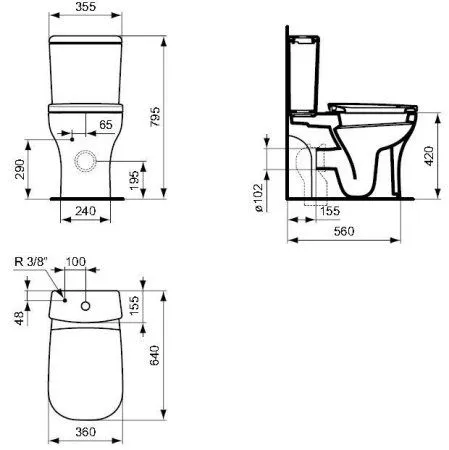 Чаша для унитаза-компакта Ideal Standard Active T320601