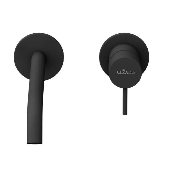 Смеситель для раковины встраиваемый CEZARES LEAF-BLI2-20-L-NOP, Черный матовый