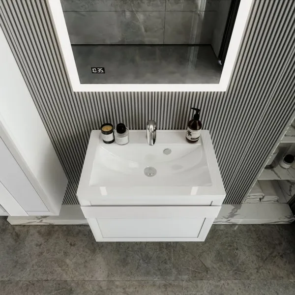 Тумба под раковину подвесная Бриклаер БЕРЛИН белый , 70 см