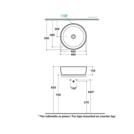 Раковина Globo Genesis GE048.BI*0 48*48 белый