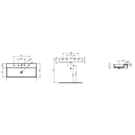 Раковина Tecla Twenty TW09011 100