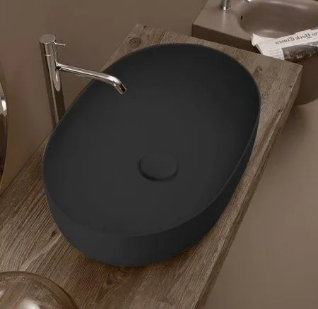 Раковина Kerasan Nolita 534331*0 60х40 черный матовый - купить в Москве по низкой цене в интернет-магазине с доставкой по всей России | HITsant Раковина Kerasan Nolita 534331*0 60х40 черный матовый