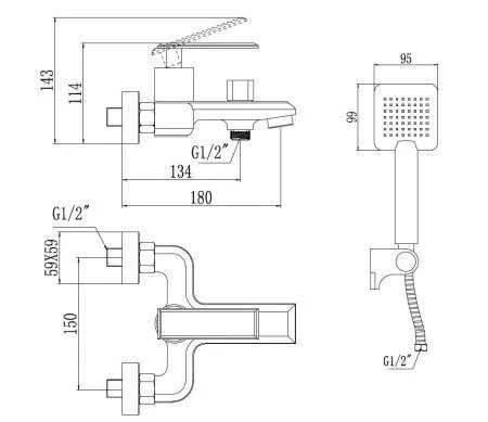 Смеситель для ванны Savol (S-600103T) - купить в Москве по низкой цене в интернет-магазине с доставкой по всей России | HITsant Смеситель для ванны Savol (S-600103T)