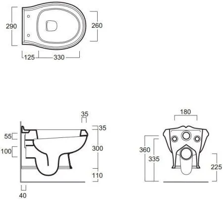 Унитаз подвесной Simas Arcade AR841bi + AR009noce/br дерево/бронза