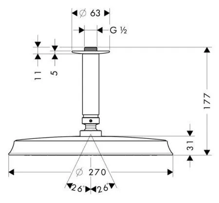 Верхний душ Hansgrohe Raindance 27405000 хром