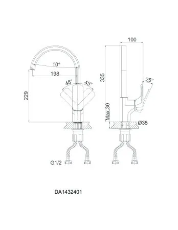 Смеситель для кухни DK Berlin Humboldt (DA1432412)