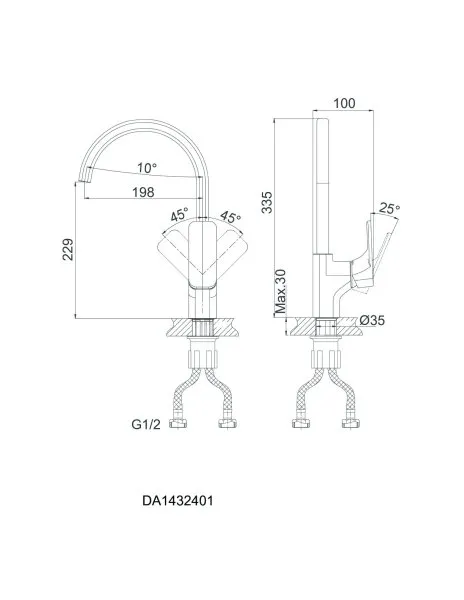 Смеситель для кухни DK Berlin Humboldt (DA1432412)
