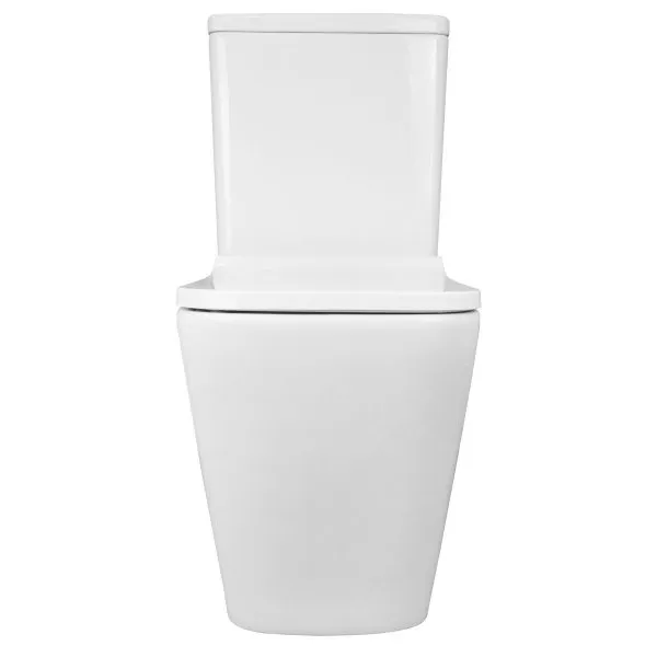 Унитаз-компакт напольный Azario Quadro 605x340x810 безободковый с сидением микролифт и арматурой, белый (AZ-2175)