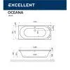 Акриловая ванна Excellent Oceana WAEX.OCE18.RELAX.GL 180x80  с гидромассажем, белый/золото