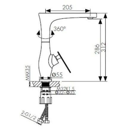 Смеситель для кухонной мойки  KAISER Star (02044)
