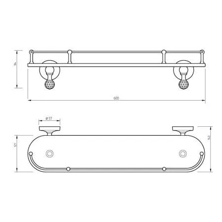 Полка Migliore Amerida 16583 хром/swarovski