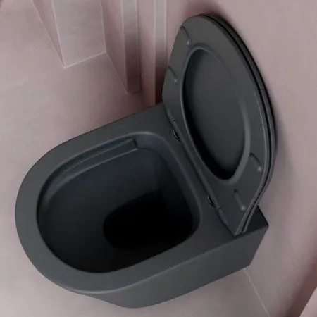 Унитаз подвесной Ceramica Nova Balearica CN6000MDH антрацит матовый темный