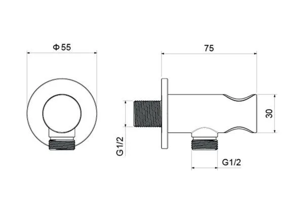 Шланговое подсоединение с держателем Aquatek AQ2464BG, золото шлифованное