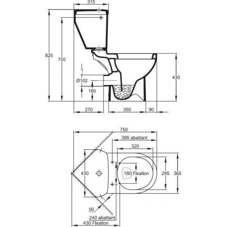 Унитаз-компакт Jacob Delafon Odeon Up 18557K-00 угловой
