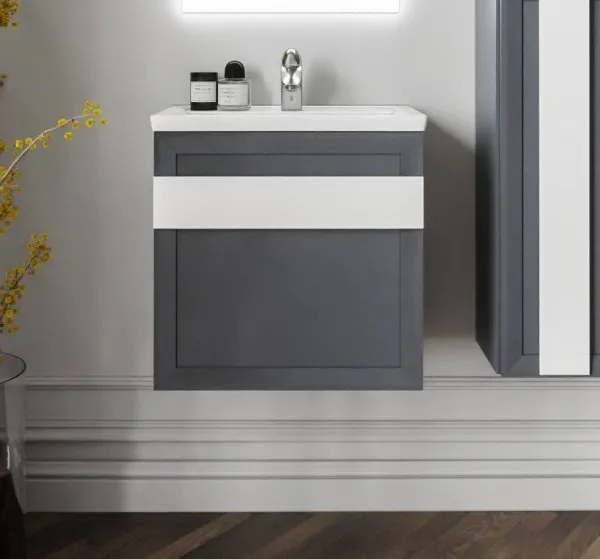 Тумба под раковину подвесная Бриклаер БЕРЛИН оникс серый, 60 см