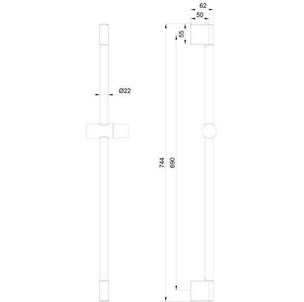Стойка для душа WONZON & WOGHAND, Черный матовый (WW-SL03-MB)