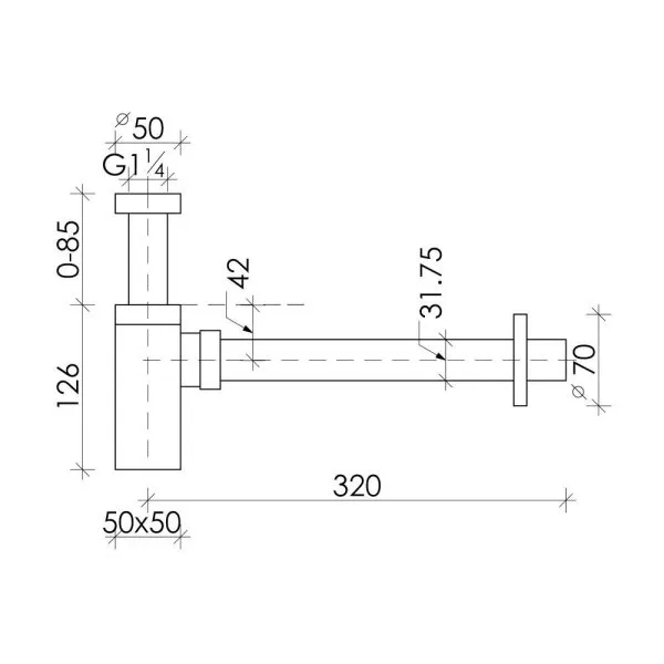 Сифон бутылочный для раковины Ceramica Nova 70002MB черный матовый
