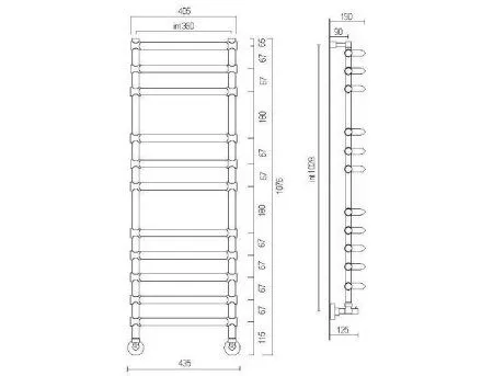 Полотенцесушитель водяной Margaroli Luna 4343711OBN бронза