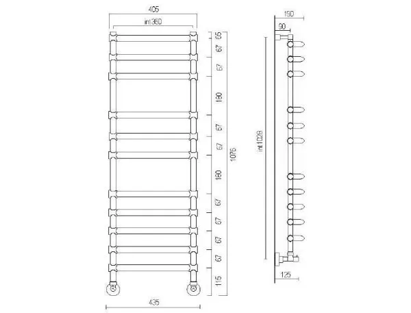 Полотенцесушитель водяной Margaroli Luna 4343711OBN бронза - купить в Москве по низкой цене в интернет-магазине с доставкой по всей России | HITsant Полотенцесушитель водяной Margaroli Luna 4343711OBN бронза