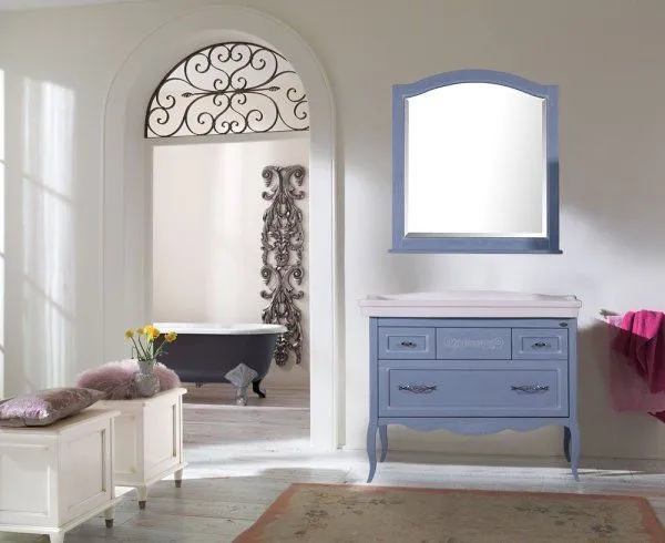 Зеркало ASB-Woodline Модерн 85 Рошфор (белая патина) (11232/2)