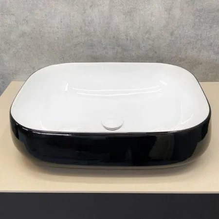 Раковина Comforty 78102BW черно/белая