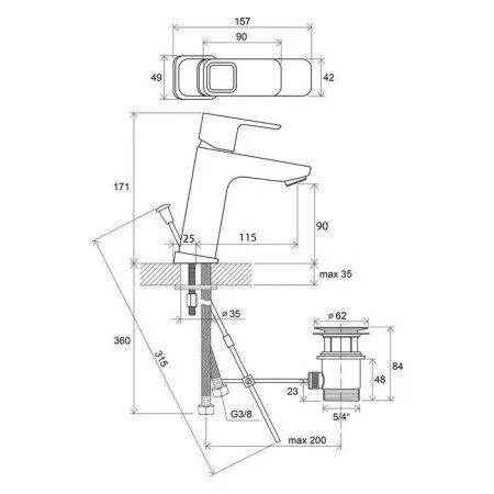 Смеситель Ravak 10° TD 013.00 X070061 для раковины