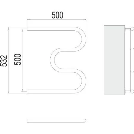 Полотенцесушитель водяной Terminus М-образный (1") 50х50 4620768881145, хром