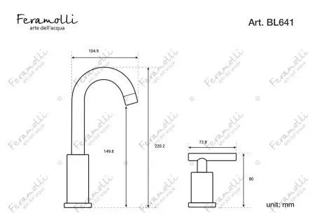 Смеситель для раковины Feramolli BL641, черный