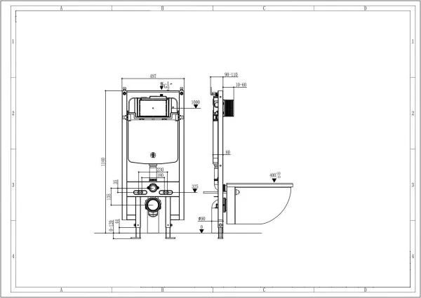Инсталляция для подвесного унитаза AHY805 ARROW
