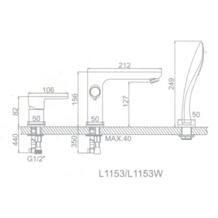 Смеситель Ledeme L1153W белый