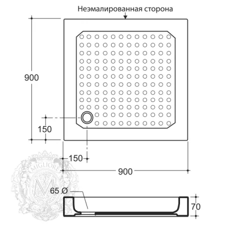 Душевой поддон Migliore 22299 90х90 см