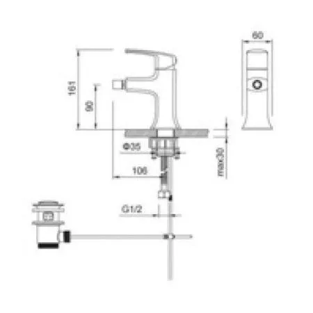 Смеситель Gerhans Pillar K15006 Хром