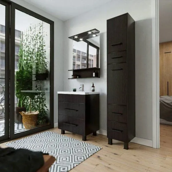 Тумба под раковину напольная Бриклаер ЧИЛИ венге, 70 см