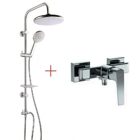 Комплект смесителя 2в1 Paini Bari RTAFCRXYSETIT4UJ2VTG1RWGS для душа с душевой системой, хром, белый