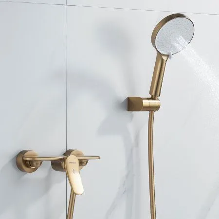 Смеситель для душевой кабины однорычажный  Shevanik S4716G, Золотой сатин