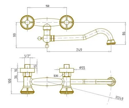 Смеситель для душа Bronze de Luxe Royal (10119D) - купить в Москве по низкой цене в интернет-магазине с доставкой по всей России | HITsant Смеситель для душа Bronze de Luxe Royal (10119D)