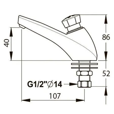 Кран Paini 52IOCROA53AX7 для раковины, хром