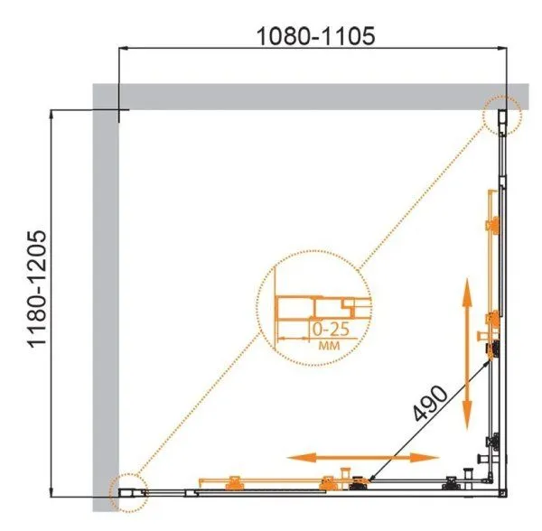 Душевой уголок Cezares Molveno MOLVENO-AH-22-120/110-C-Cr-IV 120x110x195 прозрачное/хром - купить в Москве по низкой цене в интернет-магазине с доставкой по всей России | HITsant Душевой уголок Cezares Molveno MOLVENO-AH-22-120/110-C-Cr-IV 120x110x195 прозрачное/хром