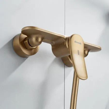 Смеситель для душевой кабины однорычажный  Shevanik S4716G, Золотой сатин