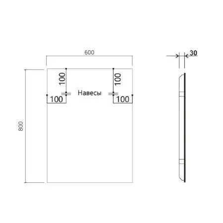 Зеркало Vincea VLM-3VN600B 60x80 черный