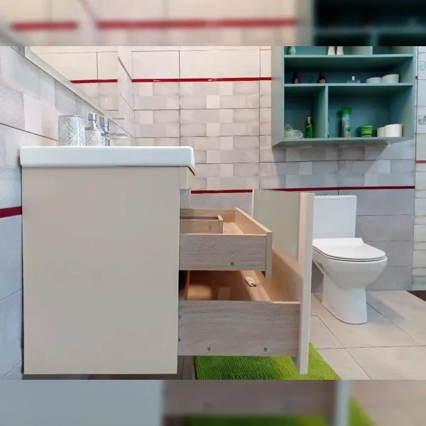 Тумба под раковину подвесная Бриклаер Брайтон бежевый, 100 см