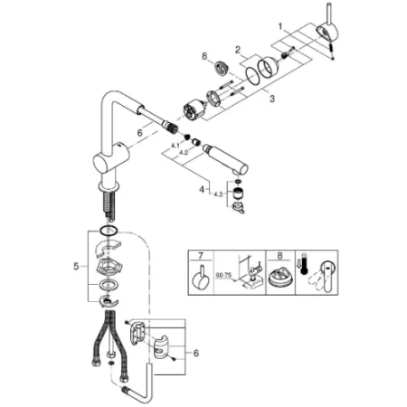 Смеситель Grohe Minta 30274AL0 графит матовая
