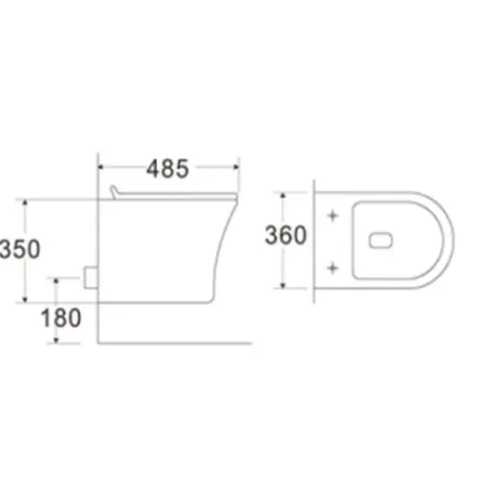 Унитаз CeramaLux 2617Е (подвесной)