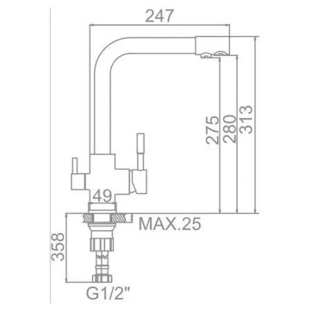 Смеситель Ledeme L4055-3 хром
