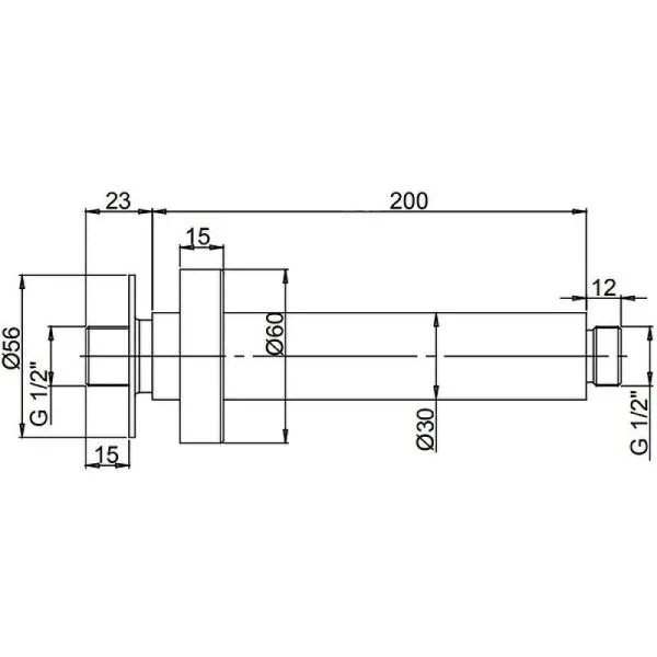 Кронштейн для верхнего душа Paini 50ZICRAH74JG4TAM62RJ0BBWI хром
