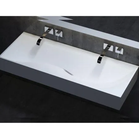 Раковина Salini Sonata 1401201M 120x45 двойная, белый матовый - купить в Москве по низкой цене в интернет-магазине с доставкой по всей России | HITsant Раковина Salini Sonata 1401201M 120x45 двойная, белый матовый