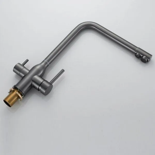 Смеситель для кухни с каналом для фильтрованной воды Shevanik S2GG48SVT,Оружейная сталь