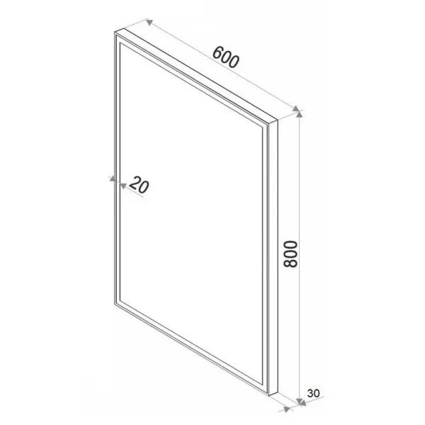 Зеркало Бриклаер ЛОФТ 60 см, сенсор на зеркале бесконтактный