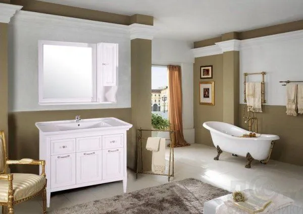 Шкафчик ASB-Woodline Гранда 24 Белый Патина Серебро (11485/1)